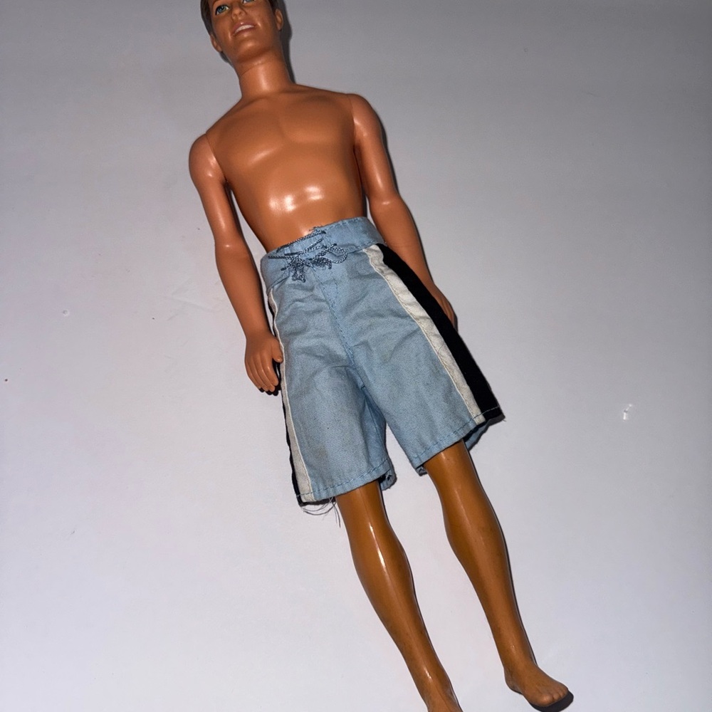 Mattel Athletic Men's Light Blue Shorts Ken doll 1968 made in Indonesia